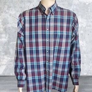 Vintage Sir Pendleton Shirt Mens XL Blue Red Plaid Wool Outdoor Western USA Made